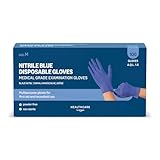 Amazon Basic Care Blaue Nitril Einmal-Handschuhe, Puder frei, Größe M, 100 Handschuhe (Früher...