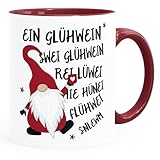 MoonWorks® Tasse Spruch Ein Glühwein Swei Glühwein-Becher Wichtel Weihnachtsmarkt Geschenk...