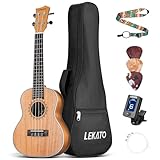 LEKATO 23 Zoll Ukulele für Erwachsene Konzert Ukulele aus hochwertigem Mahagoni Ukulele Set mit...