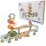 Murmelbahn aus Holz für Kider - Kugelbahn - Montesori Spielzeug - Klang Xylophon & Klingel -...