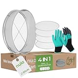 NUIA 4 in 1 XXL Gartensieb Set ⌀37 cm - Kompostsieb aus Edelstahl - 4x austauschbare Siebeinsätze...