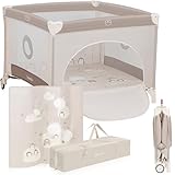 LIONELO BONNIE Laufgitter bis 15 kg, von der Geburt bis 36 Monate, Seitlicher Zugang mit...