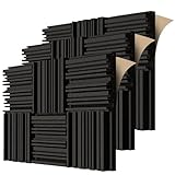 BXI Selbstklebende Akustikschaum-Paneele, 30 x 30 x 5 cm 18 Stück Breitband Schallabsorbierender...