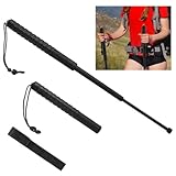 KKUOYT Schwarzer Teleskop-Einsatzstab mit Gürteltasche - Robust, rutschfest & kompakt