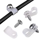 Aroidful 100 Stück R Typ Kabelklemmen, 6,4mm Nylon Kabelhalter, Kunststoff Draht Clips mit...