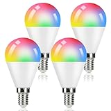 Kowanie RGB Glühbirne mit Fernbedienung E14 LED Lampe - 4er-Pack 3000K Warmweiß Edison Bulb 4W LED...