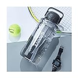OIUYT Wasserflasche Sportwasserflasche mit Strohhalm 1,5 l/2 l Wasserkrug mit großem...