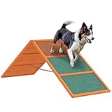 PawHut Hunde Agility Steg, Agility-Ausrüstung für Hunde mit klappbare Brücke, rutschfeste...