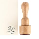 Ideen mit Herz Stempel | Hochwertiger Holzstempel mit Griff | Ø 3 cm | 8,5 cm hoch | verschiedene...