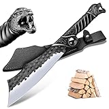 Purple Dragon Outdoor Messer Großes - 5mm Klingenrücken, Survival Messer aus Manganstahl, Full...