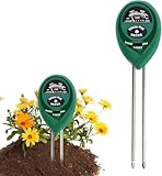 Bodentester, Boden-pH-Messer 3-in-1 Bodentest Messgerät für Feuchtigkeit/Fruchtbarkei/pH,...
