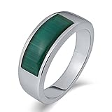 Beydodo Edelstahl Männer Ring mit Stein, Freundschaftsring Silber Ring Personalisiert Gothic...