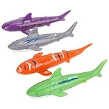 equlup 4er-Pack Tauchbecken Spielzeug Unterwasser Schwimmen Werfen Tauchen Torpedo Hai Hai...