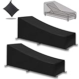 2er Pack Gartenliege Abdeckung, 200x70x40/75cm Sonnenliege Schutzhülle,Abdeckung...