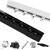 Vorhangschienensystem zur Deckenmontage, ohne Bohren, Gardinenstange mit Rollen und Haken,...
