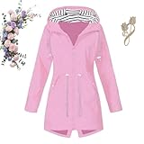 Damen-Regenjacke für alle Jahreszeiten, wasserdicht, einfarbig, Freizeitjacken, wasserdichte...