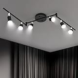 Myiosus Deckenstrahler LED 8 Flammig, Modern Schwarz LED Deckenleuchte Strahler GU10, Metall Matt...