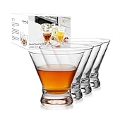 WOTOR Martini-Gläser ohne Stiel, 237 ml, Cocktailglas-Set, ausgefallene moderne Martini-Gläser...