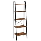 VASAGLE Standregal, Bücherregal mit 5 Ablagen, mit Metallgestell, einfache Montage, für...