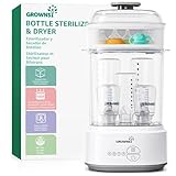 GROWNSY Sterilisator für Babyflaschen, 4-in-1 Flaschen Sterilisator Baby und Trockner, Schnelles...