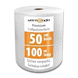 versando Premium Luftpolsterfolie 100m x 0,5m Versand, Verpackung, Umzug Noppenfolie Bubble Wrap LPF...