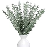 RXKFIGX 30 Stück Eukalyptus Deko, Künstliche Eukalyptusblätter Deko, Dunkelgrün Künstliche...