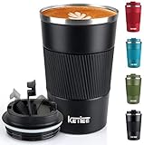 KETIEE Thermobecher Kaffeebecher to Go 13oz/380ml Edelstahl Kaffee-to-go Becher Thermo, Vakuum...