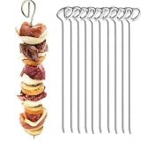 Grillspieße 10er Set - 21 cm Schaschlikspieße aus Edelstahl - Grill-Hochgenuss für alle...