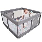 PandaEar Laufstall Baby Großer Kinderlaufstall, Laufgitter Baby Playpen Kinderzaun, Stabile Baby...