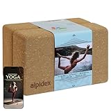 ALPIDEX Yogablock 2er oder 4er Set inkl. E-Book mit 100 Übungen Ökologisch Nachhaltig Naturkork...