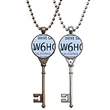Nummernschild USA Amerikanisches Muster Schlüssel Halskette Anhänger Schmuck Paar Dekoration
