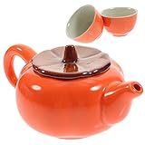 Yardwe 1 Set Keramik-Persimmon-Teeset Reisegeschenk Keramik-Wasserkocher Vintage-Teeset...