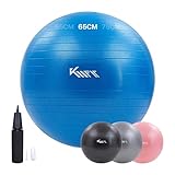KM-Fit Gymnastikball 65cm | Trainingsball mit Luft-Pumpe | Sitzball Büro Anti-Burst | Ball für...