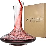 Le Chateau Große, elegante Kristall-Weinkaraffe mit Belüfter – 750 ml Glaskaraffe –...