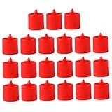 Uonlytech 20 Stück Flammenlose LED Teelichter aus Kunststoff Kleine Rote Kleiner Kerzen mit Warmem...
