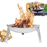 FENNEK Feuerschale 3 Pod | Große Feuerstelle aus 2,0 mm temperaturbeständigem Edelstahl | Ø 65 cm...