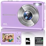 Premium Digitalkamera 44MP 1080P, Elegante Kompaktkamera mit Metall-Look, 16X Zoom, 2,8' Display &...