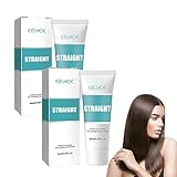 2 Stück Hair Straightening Cream, Seidige & Glänzende Haarglättungscreme, Protein Korrigierende...