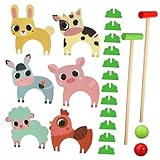 MOTHNUR 1 Satz Lustiges Tierkrocket Animal Croquet Kit Krocketspiel Kind Ball Tierförmig...