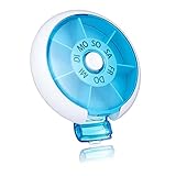 Kafeiya Tragbare Rotierende 7-Tage Pillendose für Vitamin- und Medikamente Aufbewahrung, Blau