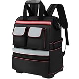 Werkzeugrucksack, 44cm 1680D Werkzeug Rucksack Mit Gummiboden, Werkzeugrucksack Elektriker, Werkzeug...