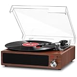 Plattenspieler, FYDEE Vinyl Plattenspieler Bluetooth Schallplattenspieler Vintage Turntable mit...