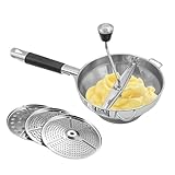 Edelstahl-Stampfer, Große Kartoffelpresse, Manuelle Passiermühle Mit 3 Austauschbaren Scheiben,...