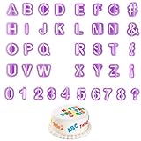 40 Stück Fondant Ausstecher Set,Buchstaben für Fondant,Ausstechformen,Alphabet,Zahlen für...