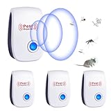Ultraschall Schädlingsbekämpfer, 4 Stück Elektronische Insektenschutzmittel & Moskitoschutz...