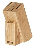 Tescoma Messerblock unbestückt aus Holz, für 5 Messer und Geflügelschere/Wetzstahl, Beige