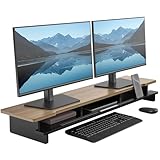 WELL WENG Monitorständer Dual-Monitorständer für Schreibtisch, Holzregal für Schreibtisch mit...