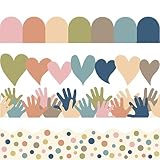 Pinnwand-Bordüre, bunte Herz-Bordüre, für Schule, Party, Klassenzimmer, Whiteboards, Kreidetafel,...