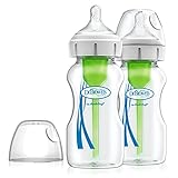 Dr. Brown's Natural Flow Anti-Colic Options+ Weithals-Babyflasche aus Glas, 9 oz/270 ml, mit...