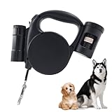 Ausziehbare Hundeleine mit Kotbeutelhalter | 5 m automatisches Zubehör für Tiere mit...